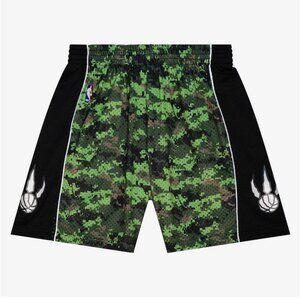Mitchell Ness Mens NBA Toronto Raptors Swingman Basketball Shorts Camo L NWT